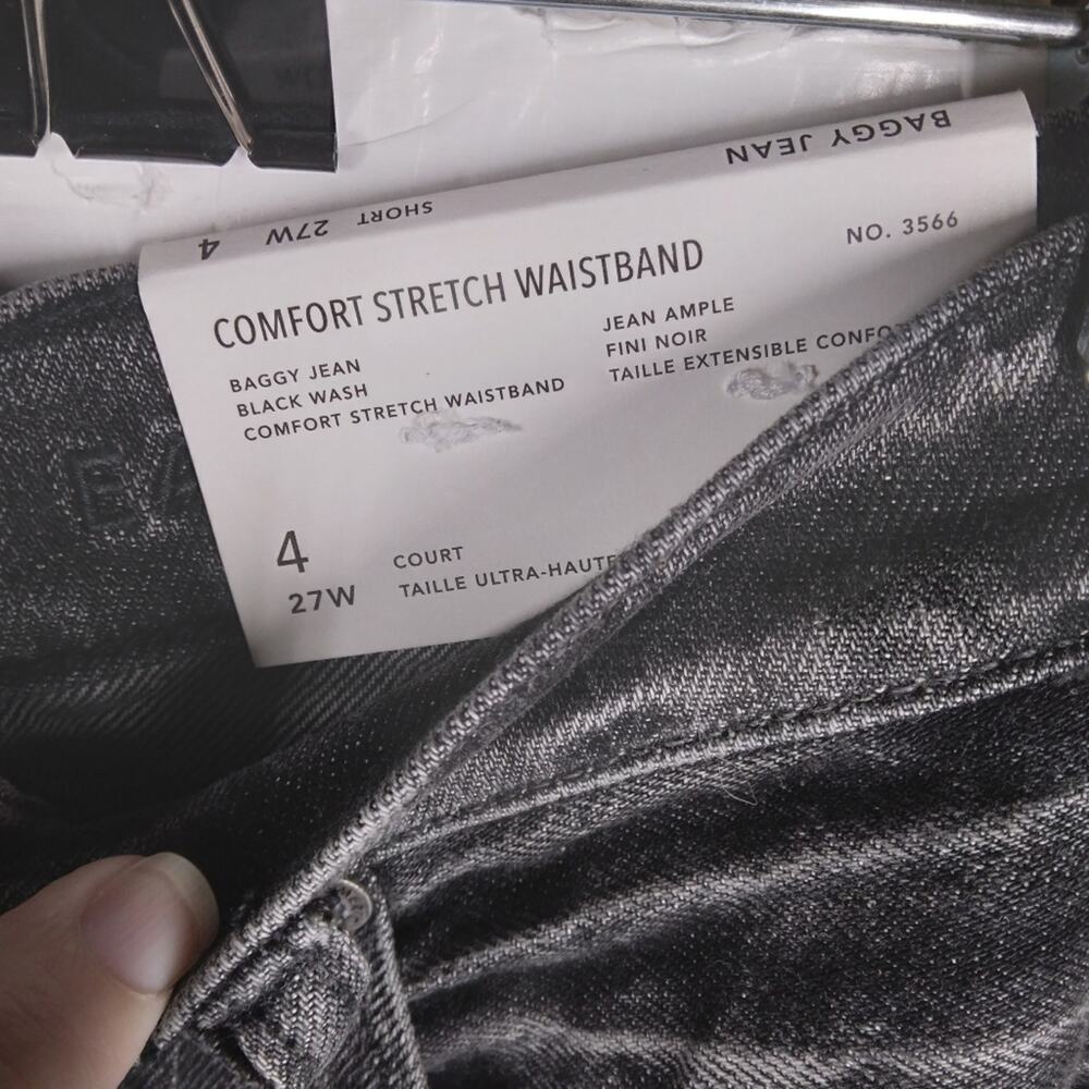 NWT American Eagle Baggy Highest Rise Jeans Black Wash size 27 Short - Picture 6 of 10